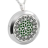 Essential Oil Diffuser Necklace for Women,Premium Aromatherapy Locket Pendant with 8 Washable Pads + 24" Chain - Hypoallergenic 316L Surgical Stainless Steel Jewelry Gift for Christmas
