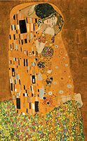 LucyLu Lacquered Slide Box with Matches, Klimt's The Kiss, Made in The USA