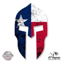 GT Graphics Spartan Helmet Texas Flag - 8" Vinyl Sticker - for Car Laptop I-Pad - Waterproof Decal