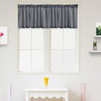 IDEALHOUSE Grey Curtain Valances,Draperies Curtains for Cafe,Bathroom & Kitchen or Kids Bedroom Rod Pocket Short Window Curtains (1 Panels, 15 Inch Wide by 60 Inch Long)