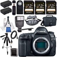 Canon EOS 5D Mark IV DSLR Camera (Body Only) 1483C002 + LPE-6 Lithium Ion Battery + Sony 128GB SDXC Card Bundle