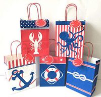 Nautical Gift Bag Set for Cruises, Destination Weddings, Boat Party, Themed Baby Shower, | Made in The USA - 100% Recyclable & Compostable - Includes Lobster, Octopus, Anchor, Rope, Life Preserver