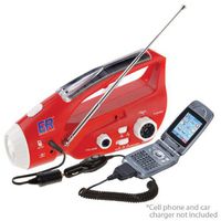 QuakeKare Solar / Hand-Crank Powered Flashlight, Radio & AM/ FM Radio
