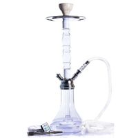 DM-HC 21" Hose Hookah Combo Kit Set, Shisha Pipe Glass Base Metal Material Smoking Water Pipe Bong 007