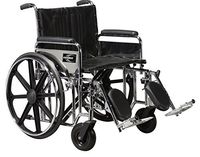 Karman KN-924W-E Heavy Duty Wheelchair with Elevating Legrest, Chrome, 24" W x 18" D