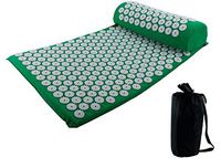 Tiktalk Acupressure Mat and Pillow Set for Back and Neck Pain Relief,with a Carry Bag for Storage (Green)