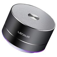 Lenrue Portable Bluetooth Speaker A12 Wireless Mini Outdoor Rechargeable Speakers with LED, Stereo Sound, Enhanced Bass,Built-in Mic for iPhone/IPad/Andriod/Sansung/Tablet (Black)