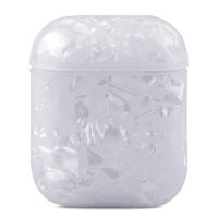 PHEZEN AirPods Case,Case for AirPods 2 & 1 Marble Case Cover,Women Girls Bling Glitter Shell Design Soft TPU Silicone Cover Shockproof Protective Case for AirPods 2 & 1 Earphone,White