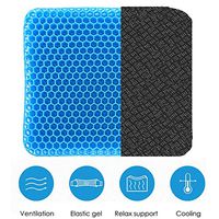 Gel Seat Cushions for Pressure Relief, Upgrade Breathable Seat Cushion Reduce Back Tailbone Pain Double Thick Honeycomb Cushion for Chairs Car Seat Office Kitchen and Wheelchair with Non-Slip Cover