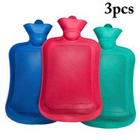 JUSTDOLIFE 3PCS Hot Water Bottle Classic Thickened Rubber Hot Water Bag Hot Water Pouch