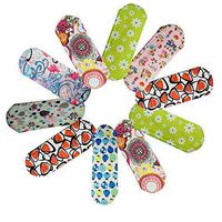 SPEQUIX Menstrual Panty Pads - Reusable Bamboo Cloth Menstrual Sanitary Pads - 10 inch Regular Charcoal Bamboo Mama Cloth 10PCS/Set