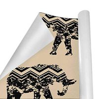 Gift Wrapping Paper Roll Tribal Elephant Chervon for Birthday,Holiday,Wedding,Baby Shower Gift Wrap - 3Rolls - 58inch x 23inch Per Roll