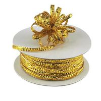 Ben Collection 1/8" X 50 Yards Iridescent Pull String Bows Ribbon (Metallic Gold)