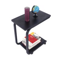 Coffee Table Removable Sofa Side Snack End Table Modern U-Shaped Bed Tray Wheels Laptop Computer Desk Ottoman TV Stand Living Room Bedroom Kitchen Office Black