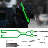 YnGia Motorcycle Helmet Light Driving Signal EL Strip Led Flashing Night Riding Safety Signal Flashing Stripe Sticker Durable Kit (Green)
