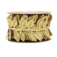 Healifty Artificial Vines Fake Leaf Ribbon Trim Foliage Rattan Greenery Garland Twigs for DIY Crafts Wreath Balcony Bedroom Decoration 10m (Golden)