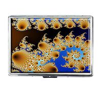 Fractal Spirals Design Stainless Steel ID Cigarettes Case Holder Stylish Credit Card Wallet
