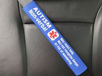Autism Non-Verbal Medical Alert Seat Belt Cover (Royal Blue)