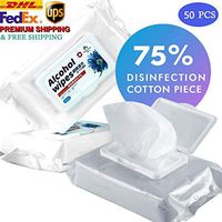 SAIKESU 50PCS Alcohol Detergent Wipes for Adult，1 Packs Large Hand Wet Wipes(8"x6"),75% Soft Alcohol Wipes for All-Purpose Cleaning