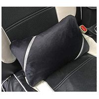 Siyibb 1 Pc Soft Plush Car Waist Pillow Crystal Rhinestone Seat Back Support Lumbar Cushion - Black