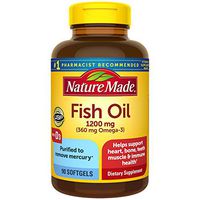Nature Made Fish Oil 1200 mg Plus Vitamin D 1000 IU Liquid 90 Softgels (Pack of 3)