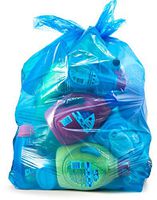 Recycling Trash Bags, 33 Gallon, 33"Wx39"H, Large Blue Garbage Bags, 100/case,1.2 Mil (Blue)