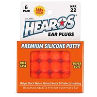 HEAROS Reusable Kids Ear Plugs for Swimming - Floating Silicone Putty, One Size Fits All Mouldable for Ultimate Comfort, Waterproof to Prevent Swimmers Ear, 6 Pairs with Case NRR 22 Hearing Protection