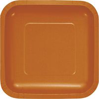 Creative Converting 180 Count Touch of Color Deep Dish Square Paper Lunch Plates, 7", Pumpkin Spice