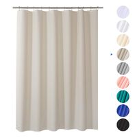 AmazerBath Plastic Shower Curtain, 72" W x 96" H EVA 8G Shower Curtain with Heavy Duty Clear Stones and Grommet Holes, Waterproof Thick Bathroom Plastic Shower Curtains Without Chemical Odor-Khaki