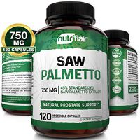 NutriFlair Saw Palmetto Extract 750mg, 120 Capsules - Natural Prostate Supplement & Berry Health Support - Helps Block DHT to Prevent Hair Loss and Helps Reduce Frequent Urination, for Women and Men