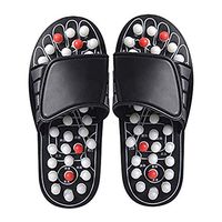 Foot Massagers Acupressure Massage Slippers, Foot Massage Shoes Acupoint Massage Slippers,Relief Plantar Fasciitis Heel Arch Arthritis Neuropathy Pain,Black,42/43