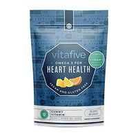 Vitafive Heart Health Omega 3 DHA Gummy Vitamins Supports Optimal Brain Neurological Function - Eco Friendly, Natural Flavor, Vegetarian, Gluten Free, Allergen Free, Kosher, Halal - 60 Count