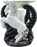 DWK - Fragrant Dreams - Collectible White Unicorn Enchanted Magic Forest Mystical Fantasy Oil Burner Wax Melt Warmer Scent Diffuser Lamp, 5.35-inch