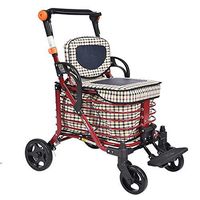 Standard Walkers Folding Rollator Aluminum Alloy, Height AdjustableWith handbrake for Disabled,Elderly People Shopping with Seat and Basket,B