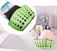 Green Solid Plastic Hanging Sponge Holder, Kitchen Sink Caddy Sponge Holder Cleaning Brush Holder Sink Organizer (B11885) We Pay Your Sales Tax