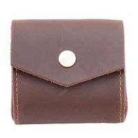 DearAnswer Vintage Leather Storage Bag Earphone Headset Earbuds Storage Case Square Coins Change Keys Card Holder Bag,Coffee