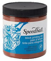 Speedball 3806 Water-Soluble Block Printing Ink - Bold Color With Satin Finish AP Certified Non-Toxic - 8 FL OZ, Brown