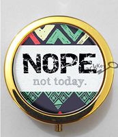 BlackKey Nope Not Today 3-Compartment Decorative Pocket Gift Box Case Organizer for Pill, Color 2 -750