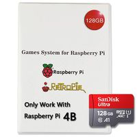 BeiErMei Raspberry Pi 4B Game System, Retropie Preloaded 128GB Games Plus Data with Class 10 MicroSD TF Card, Only Work with Raspberry Pi 4B, Video Previews & 3D Boxart, Arcade Nintendo Sega etc