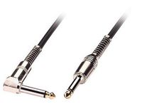 LINDY 1 Meter 1/4-Inch Straight Jack to 1/4-Inch Right Angled Jack Guitar Cable, Black