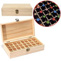 32 Holes Essential Oils Wooden Box Container Solid Pine Pure Natural Wood Storage Case - Hardware & Accessories Storage & Organization - 1 x Essential Oils Wooden Box