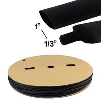 1 Inch Black Heat Shrink Tubing Cable Sleeve,Shrinkage Sealing,Chemical Insulation, Flame Retardant Dual-Wall 3:1 Ratio Stick Lined 32Ft