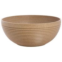 Serving Bowl Bown Wood and Plastic Eco Friendly - 10" Dia x 4" H