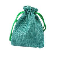 LKXHarleya 50PCS Burlap Gift Bag with Drawstring, Small Burlap Hessian Party Favor Bags, Jewelry Pouches Candy Treat Jute Bag for Wedding Party DIY Craft and Christmas, 4inch X 6inch, Blue