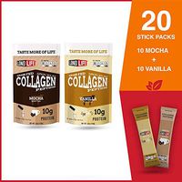 LonoLife Mocha and Vanilla Collagen Peptides Combo Pack-10 Stick Packs of Each