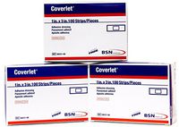 Coverlet Latex-free Adhesive Dressings Strips Bandages - 1 X 3 inches - 100/ Box (Pack of 3, 300 Total)