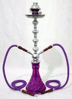 2-Hose Hookah Pipe Sale! 28" PURPLE MODERN Shisha Narghile