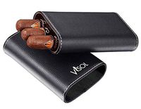Visol Arapaho Black Cigar Case for Large Ring Gauge Cigars with Free Laser Engraving