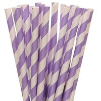 Biodegradable Paper Straws Lavender Striped (50)