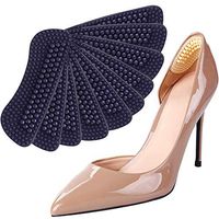 Silicone Back Heel Cushion Inserts Shoes Support Boots for Women's Inner Arch Gel Pads Insole (3mm, 5 Pairs of Black)